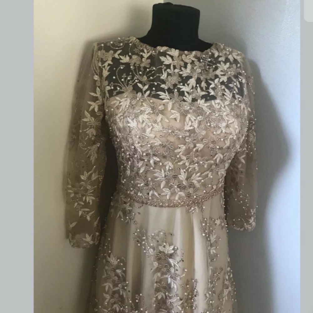 MonCheri, Cameron Blake 3/4 sleeves mother of bride fit and flare gown - Picture 9 of 16